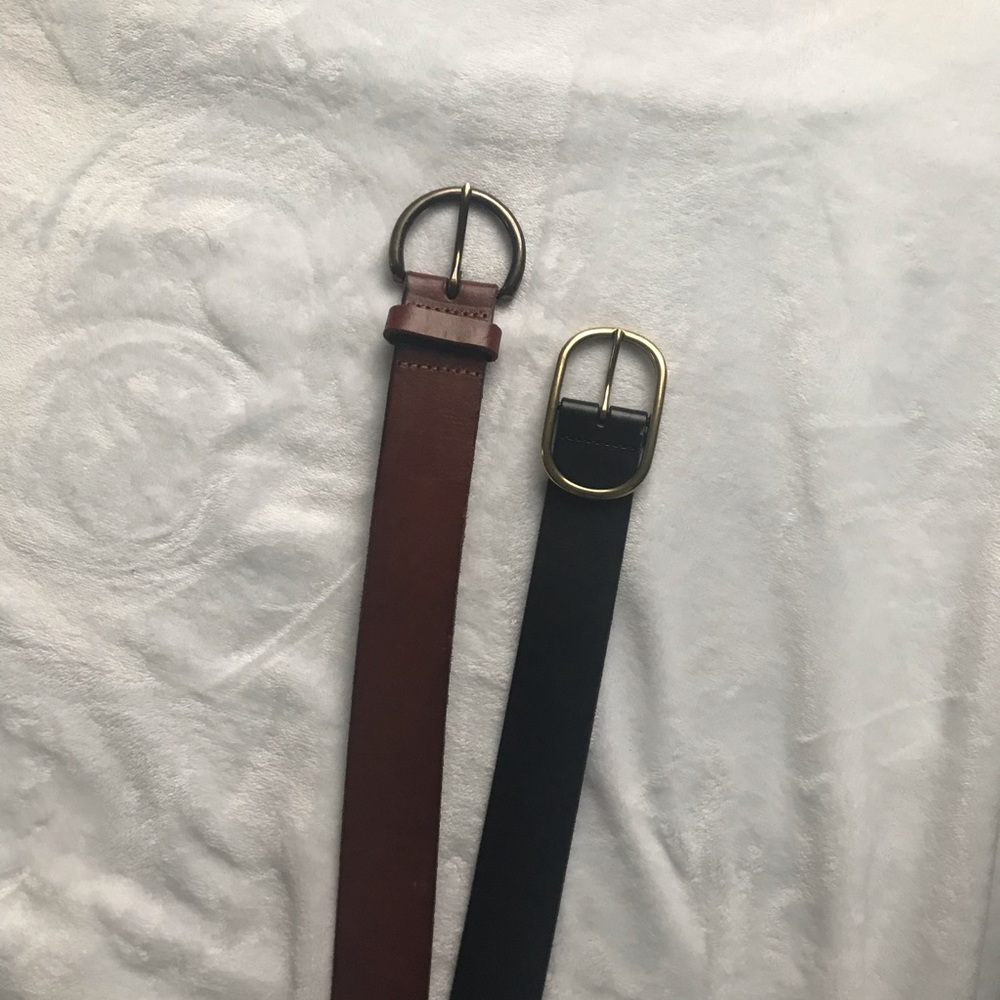 2 belts brown and black